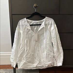 Rail’s White Eyelet Sleeve Blouse
